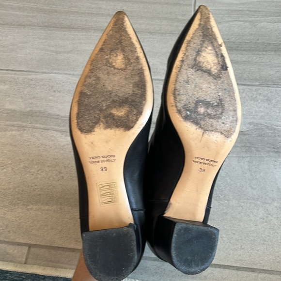 Elegant Made in Italy Black leather booties - Picture 5 of 6